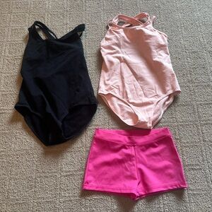 Black and Pink Dancewear Set - Girls medium